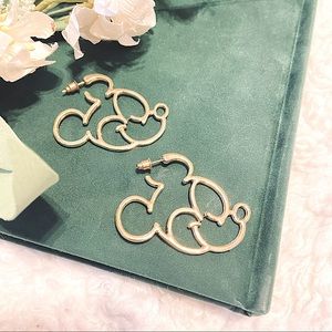 Mickey 🐭 ✨ Disney Earrings Stud Backs Dangle Hoops Gold Color